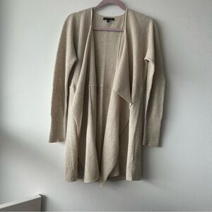 Eileen Fisher Beige Open Front Cardigan Sweater